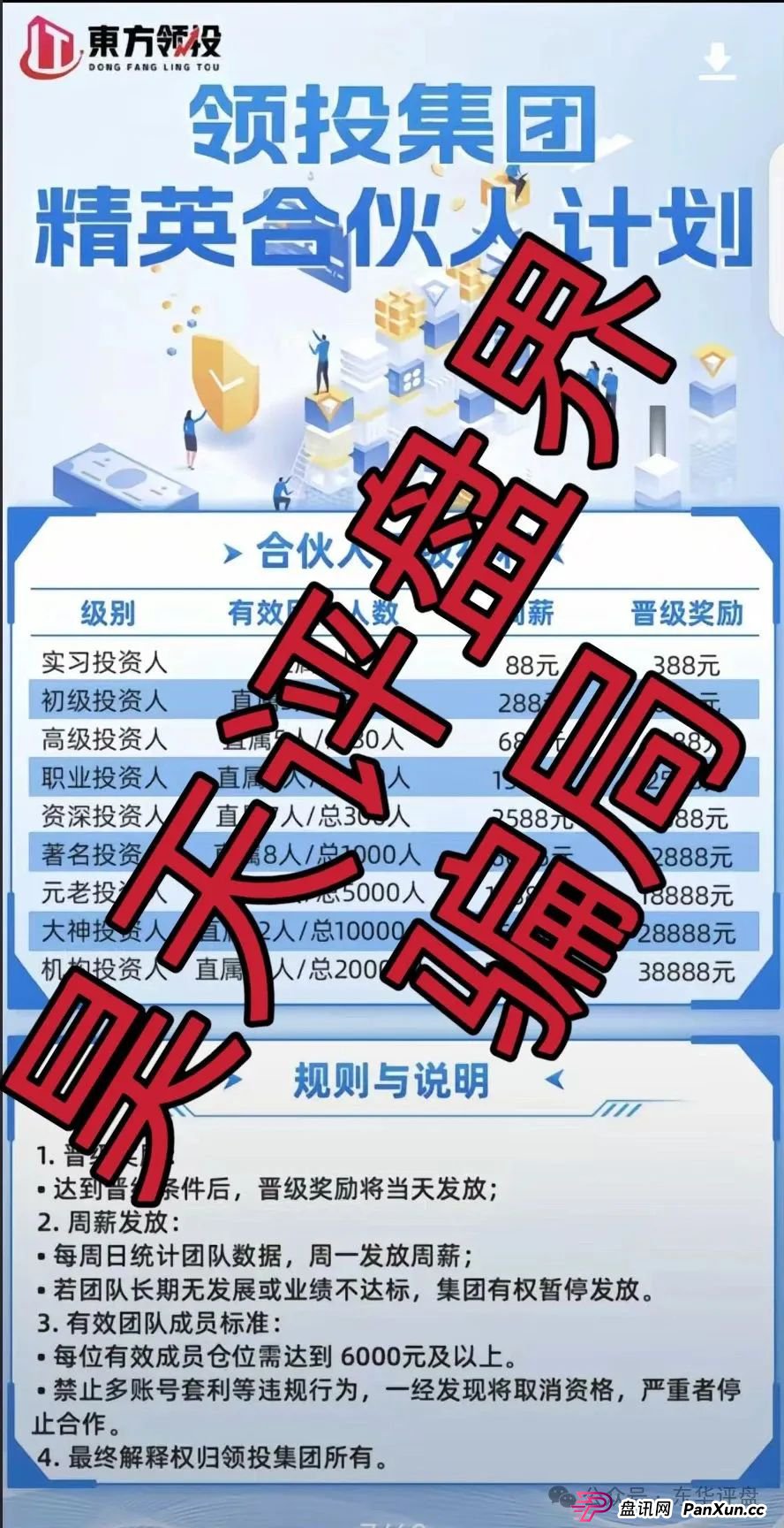 东方领投集团6000块是真的吗？预警：东方领投（领投集团）冒充正规公司的跟单类资金盘骗局，即将崩盘跑路！