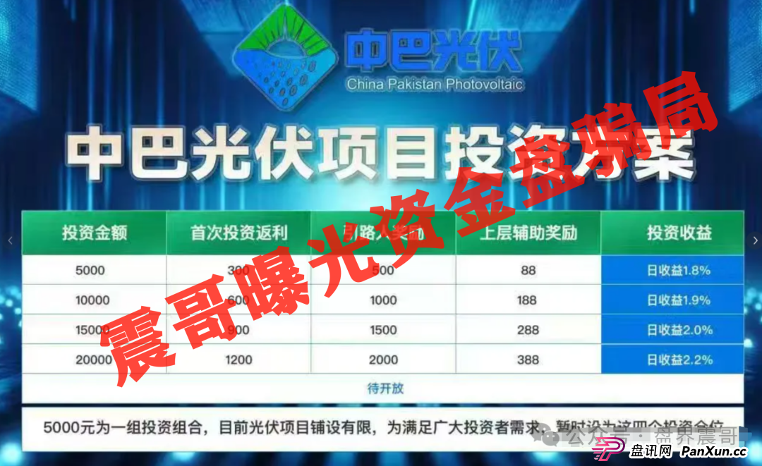 中巴光伏资金盘暴雷前夜!震哥扒皮:高收益全是坑! 中巴光伏资金盘暴雷前夜!震哥扒皮:高收益全是坑!
