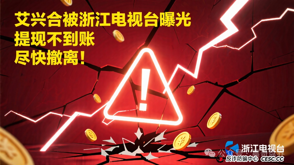 艾兴合被浙江电视台曝光,提现大批量不到账,尽快撤离! 艾兴合被浙江电视台曝光,提现大批量不到账,尽快撤离!