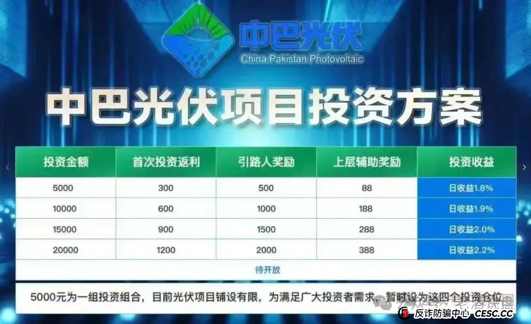 揭秘＂中巴光伏＂资金盘：所谓高回报项目皆是骗局，崩盘在即!!