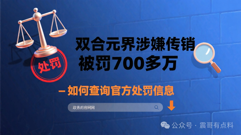 双合元界涉嫌传销被罚700多万,如何查询官方处罚信息 双合元界涉嫌传销被罚700多万,如何查询官方处罚信息